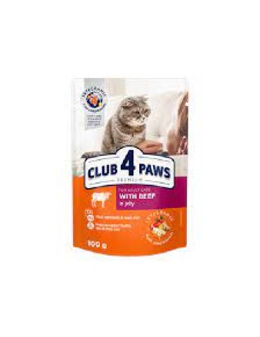 CLUB 4 PAWS CAT ADULT POUCH JELLY ΒΟΔΙΝΟ 