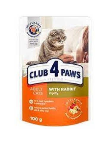 CLUB 4 PAWS CAT ADULT POUCH JELLY ΚΟΥΝΕΛΙ