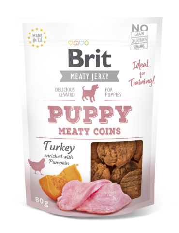 BRIT JERKY SNACK PUPPY MEAT COINS ΓΑΛΟΠΟΥΛΑ